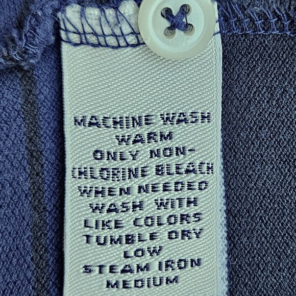 Daniel Cremieux Men's Dk Blu/Blk/White Striped Long Sleeve Cotton Polo Shirt - L - Picture 6 of 10